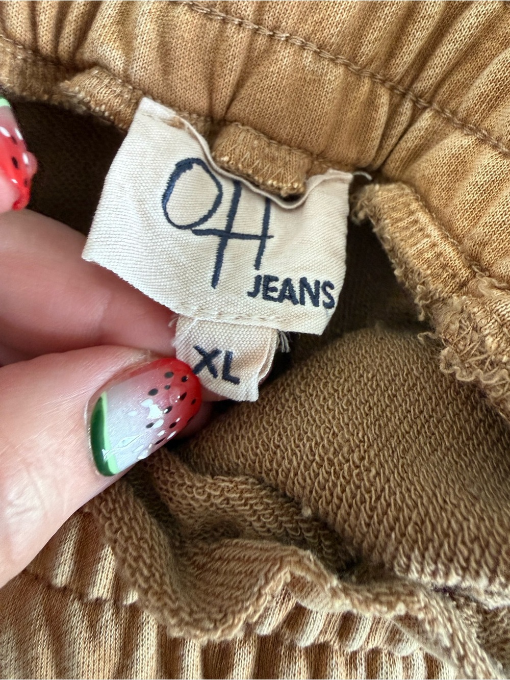 Oli & Hali Tan Wide-Leg Pants with Lace Inset - Picture 2 of 4